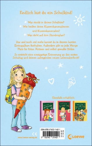 Buchcover und Innenansicht für das Buch: Mein erster Schultag - Mädchen (Hellblau)