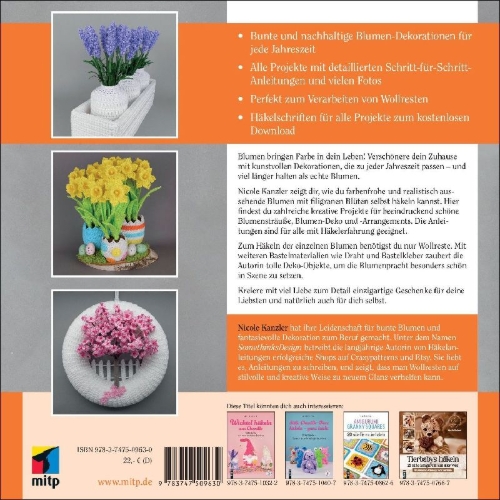 Buchcover und Innenansicht für das Buch: Blumen häkeln