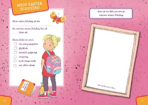 Buchcover und Innenansicht für das Buch: Mein erster Schultag - Feen