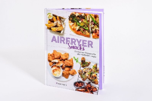 Buchcover und Innenansicht für das Buch: Airfryer Snacks