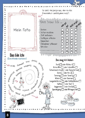 Buchcover und Innenansicht für das Buch: Freunde - Das besondere Erinnerungsalbum