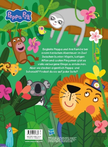 Buchcover und Innenansicht für das Buch: Where's Peppa at the Zoo?