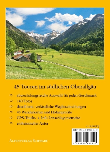 Buchcover und Innenansicht für das Buch: Lieblings-Wanderungen rund um Oberstdorf