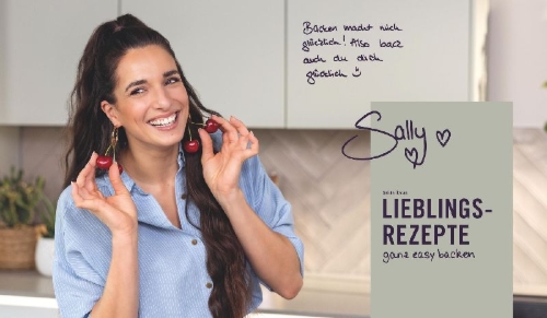 Buchcover und Innenansicht für das Buch: Sallys Lieblingsrezepte - ganz easy backen