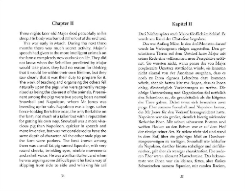 Buchcover und Innenansicht für das Buch: Animal Farm