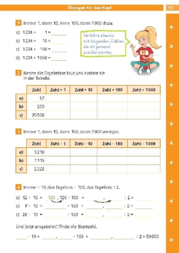 Buchcover und Innenansicht für das Buch: Die Mathe-Helden: Grundrechenarten 4. Klasse