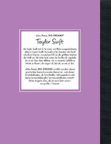 Buchcover und Innenansicht für das Buch: Little People, Big Dreams: Taylor Swift