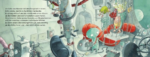 Buchcover und Innenansicht für das Buch: Das Monster vom blauen Planeten