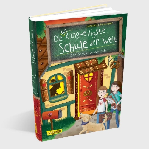 Buchcover und Innenansicht für das Buch: Die unlangweiligste Schule der Welt 7: Der Schüleraustausch