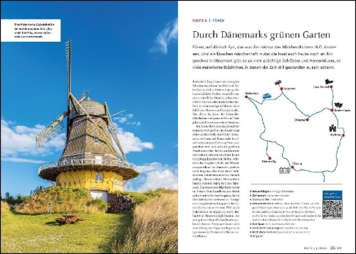 Buchcover und Innenansicht für das Buch: KUNTH Mit dem Wohnmobil durch Dänemark