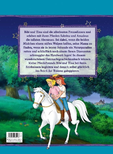 Buchcover und Innenansicht für das Buch: Bibi & Tina: Neue Gutenachtgeschichten vom Martinshof