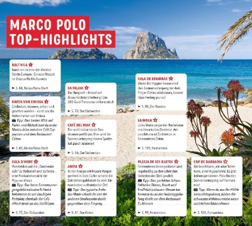 Buchcover und Innenansicht für das Buch: MARCO POLO Reiseführer Ibiza, Formentera