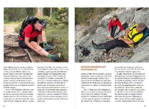 Buchcover und Innenansicht für das Buch: outdoor know-how: Erste-Hilfe-Handbuch für unterwegs