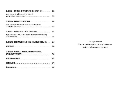 Buchcover und Innenansicht für das Buch: Die with zero