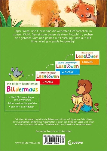 Buchcover und Innenansicht für das Buch: Bildermaus - Geschichten von frechen Eichhörnchen