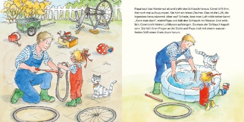 Buchcover und Innenansicht für das Buch: LESEMAUS 191: Conni hilft Papa