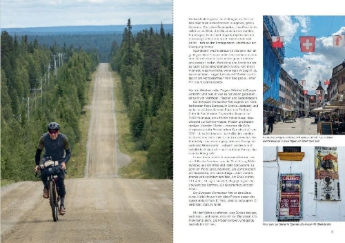 Buchcover und Innenansicht für das Buch: Fahrrad, Freiheit, Europa - unterwegs auf dem EuropeanConnection Trail