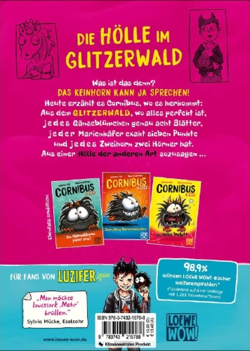 Buchcover und Innenansicht für das Buch: Cornibus & Co. (Band 4) - Wie das Keinhorn in die Hölle kam