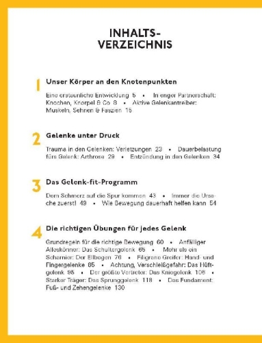 Buchcover und Innenansicht für das Buch: Fitte und starke Gelenke