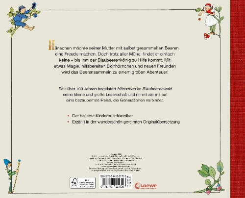 Buchcover und Innenansicht für das Buch: Hänschen im Blaubeerenwald