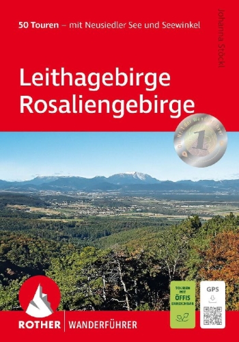 Buchcover und Innenansicht für das Buch: ROTHER Wanderführer Leithagebirge - Rosaliengebirge
