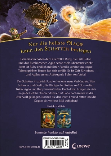 Buchcover und Innenansicht für das Buch: The Last Firehawk - The Shadow Returns