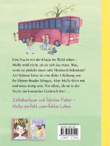 Buchcover und Innenansicht für das Buch: Molly mittendrin - Eine Nacht im Zelt