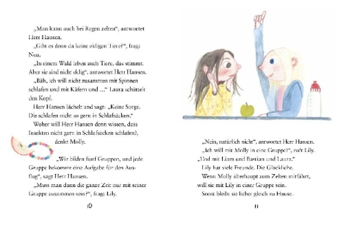 Buchcover und Innenansicht für das Buch: Molly mittendrin - Eine Nacht im Zelt