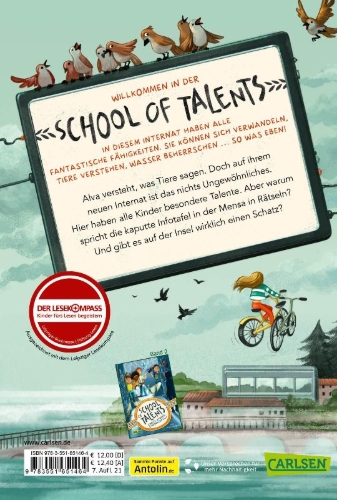Buchcover und Innenansicht für das Buch: School of Talents 1: Erste Stunde: Tierisch laut!