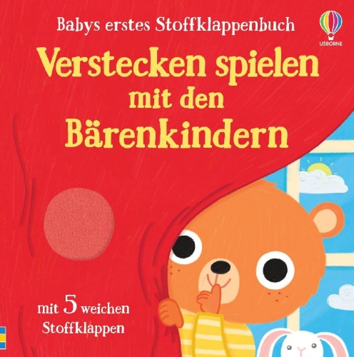 Buchcover und Innenansicht für das Buch: Babys erstes Stoffklappenbuch: Verstecken spielen mit den Bärenkindern