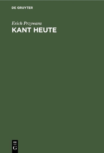 Buchcover und Innenansicht für das Buch: Kant Heute