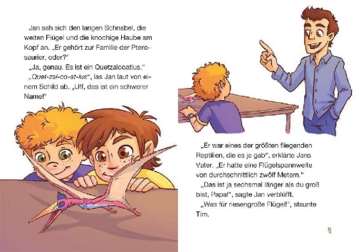 Buchcover und Innenansicht für das Buch: Das geheime Dinoversum Xtra - Flucht vor dem Quetzalcoatlus