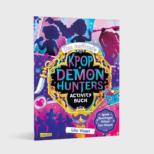 Buchcover und Innenansicht für das Buch: Das inoffizielle K-POP DEMON HUNTERS Activity Buch