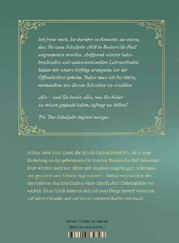 Buchcover und Innenansicht für das Buch: The Improbable Tales of Baskerville Hall