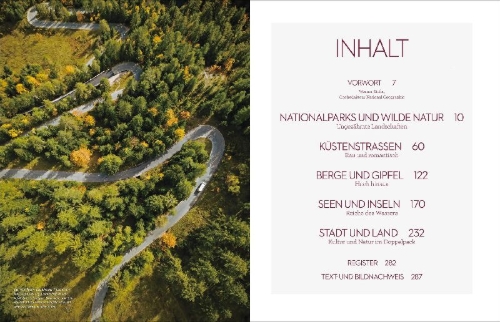 Buchcover und Innenansicht für das Buch: In 225 Reisen mit Wohnmobil und Campervan durch Europa