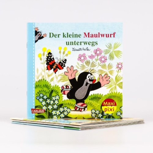Buchcover und Innenansicht für das Buch: Maxi-Pixi-4er-Set 127: Draußen unterwegs (4x1 Exemplar)