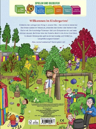 Buchcover und Innenansicht für das Buch: Mein schönstes Kindergarten-Wimmelbuch