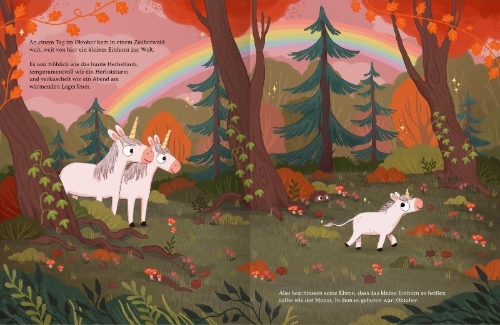 Buchcover und Innenansicht für das Buch: Ein Einhorn namens Oktober