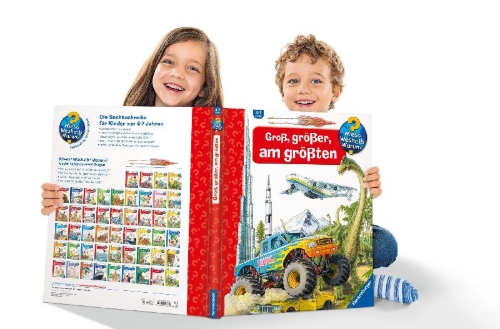 Buchcover und Innenansicht für das Buch: Wieso? Weshalb? Warum? Groß, größer, am größten (Riesenbuch)