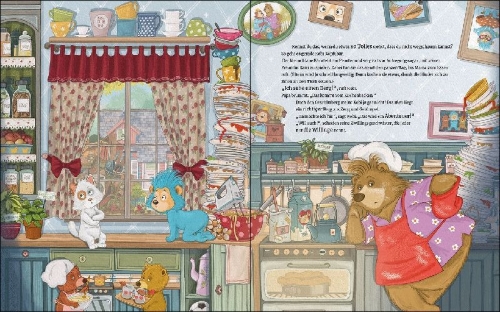 Buchcover und Innenansicht für das Buch: Der Kopfübär streitet sich nie!