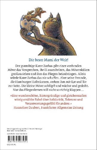 Buchcover und Innenansicht für das Buch: Historia de una gaviota y del gato que le enseñó a volar