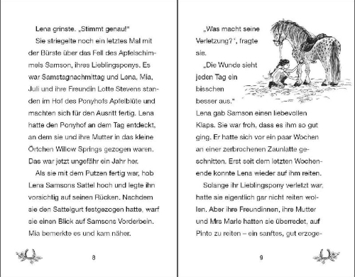 Buchcover und Innenansicht für das Buch: Ponyhof Apfelblüte 12 - Lotte und die Übernachtungsparty