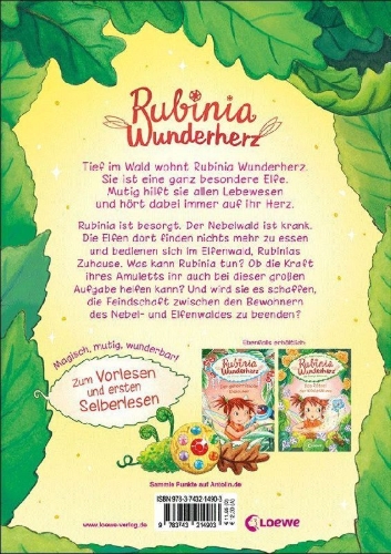 Buchcover und Innenansicht für das Buch: Rubinia Wunderherz, die mutige Waldelfe (Band 7) - Die Kraft der Freundschaft