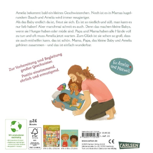 Buchcover und Innenansicht für das Buch: Jetzt ist unser kleines Baby da