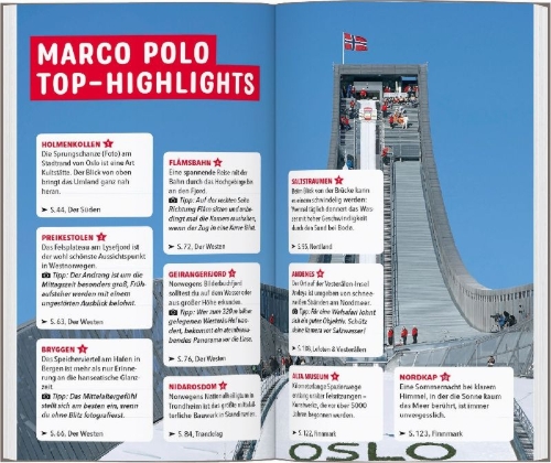 Buchcover und Innenansicht für das Buch: MARCO POLO Reiseführer Norwegen