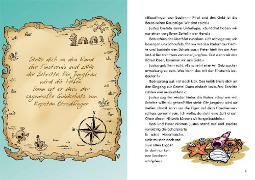 Buchcover und Innenansicht für das Buch: Die drei ??? Kids Ferienrätselbuch