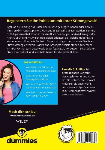 Buchcover und Innenansicht für das Buch: Singen für Dummies