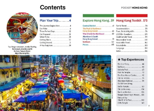 Buchcover und Innenansicht für das Buch: Lonely Planet Pocket Hong Kong