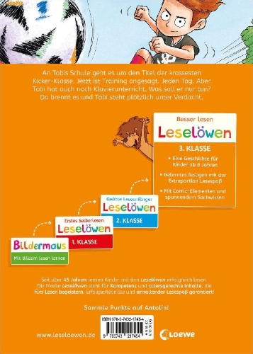 Buchcover und Innenansicht für das Buch: Leselöwen 3. Klasse - Die krasse Kicker-Klasse