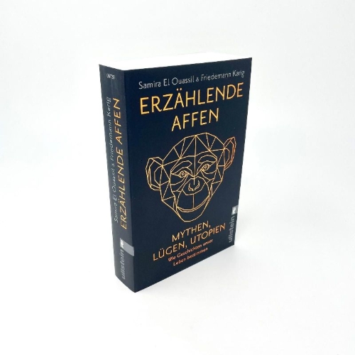 Buchcover und Innenansicht für das Buch: Erzählende Affen